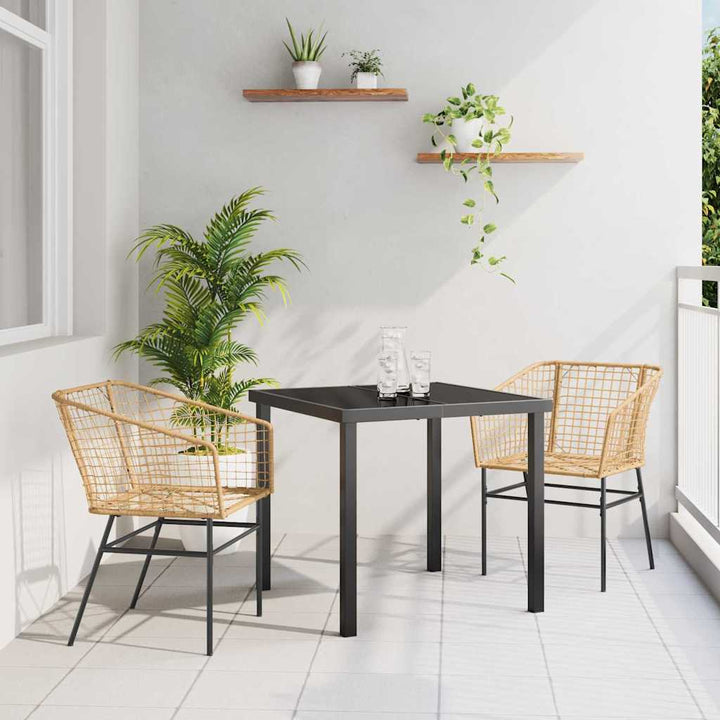 Have Spisebordssæt 3 pcs Brun polyrattan