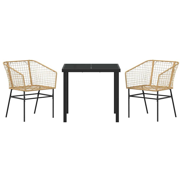 Have Spisebordssæt 3 pcs Brun polyrattan