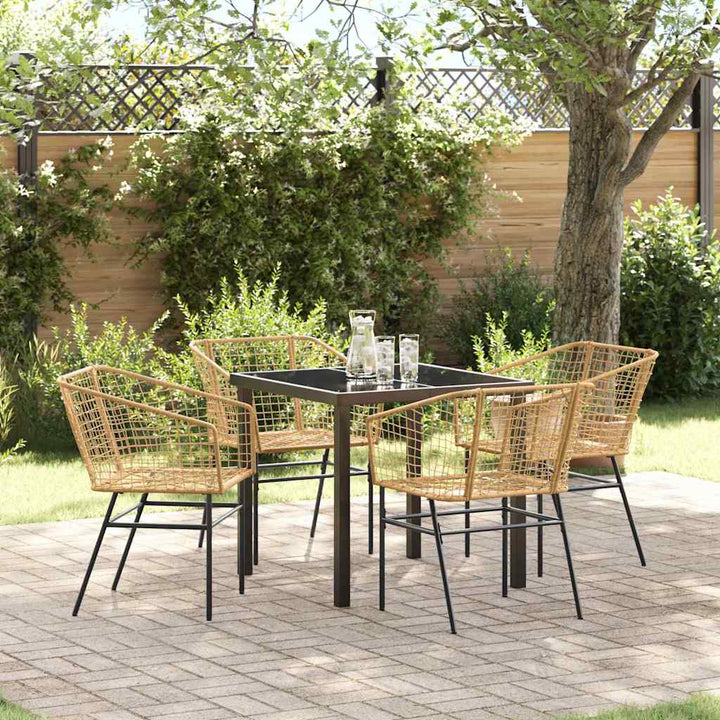 Have Spisebordssæt 5 pcs Brun polyrattan
