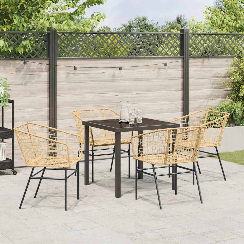 Have Spisebordssæt 5 pcs Brun polyrattan
