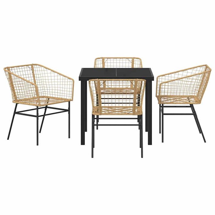 Have Spisebordssæt 5 pcs Brun polyrattan