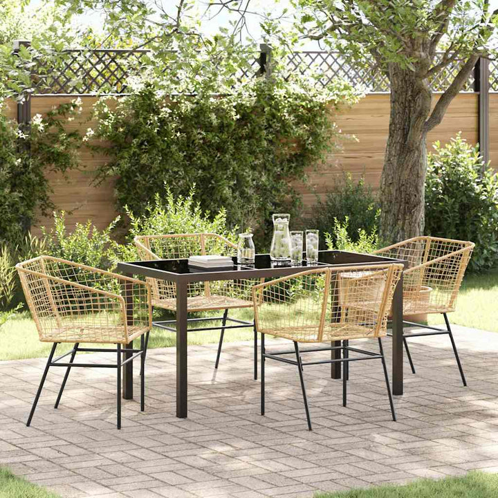 Have Spisebordssæt 5 pcs Brun polyrattan