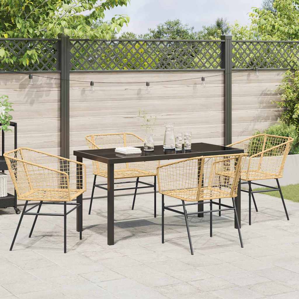 Have Spisebordssæt 5 pcs Brun polyrattan