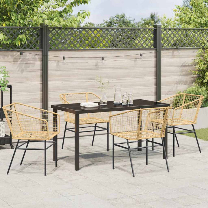 Have Spisebordssæt 5 pcs Brun polyrattan
