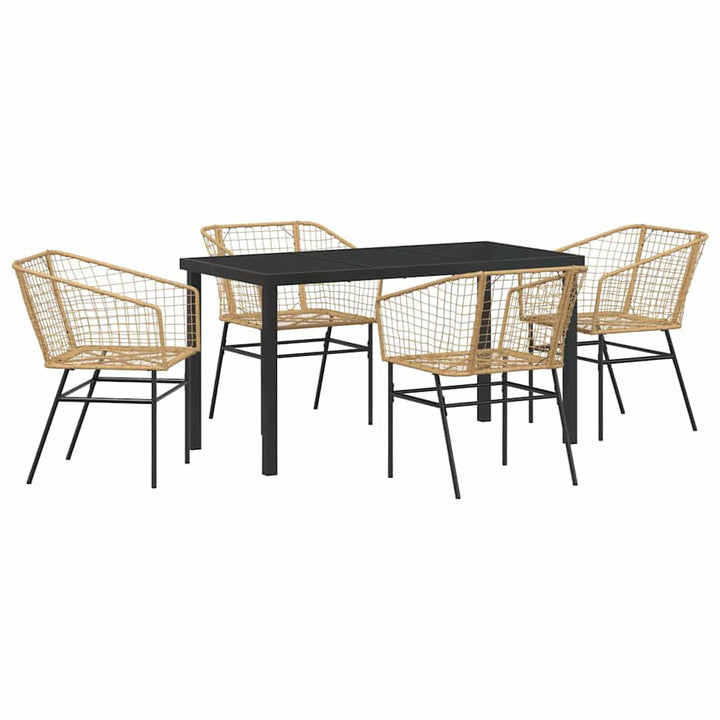 Have Spisebordssæt 5 pcs Brun polyrattan