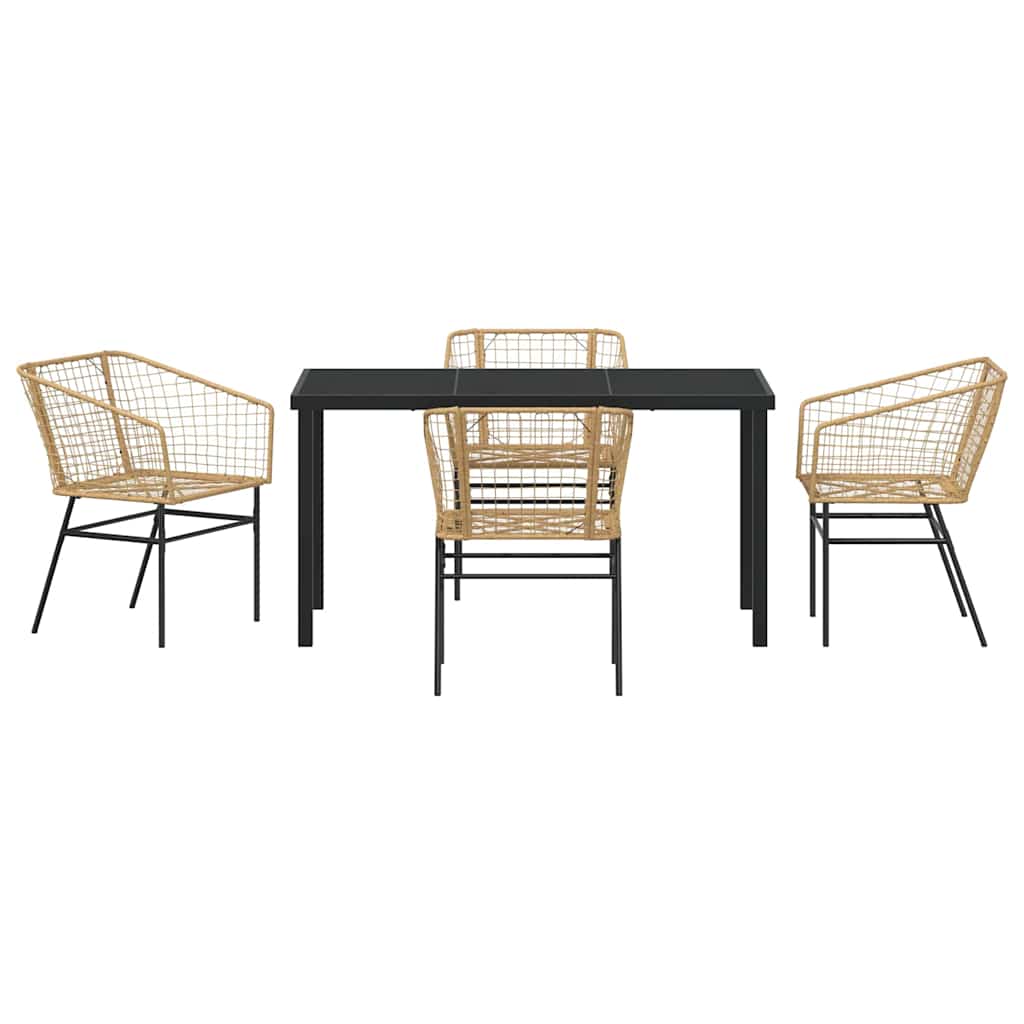 Have Spisebordssæt 5 pcs Brun polyrattan