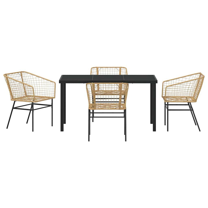 Have Spisebordssæt 5 pcs Brun polyrattan