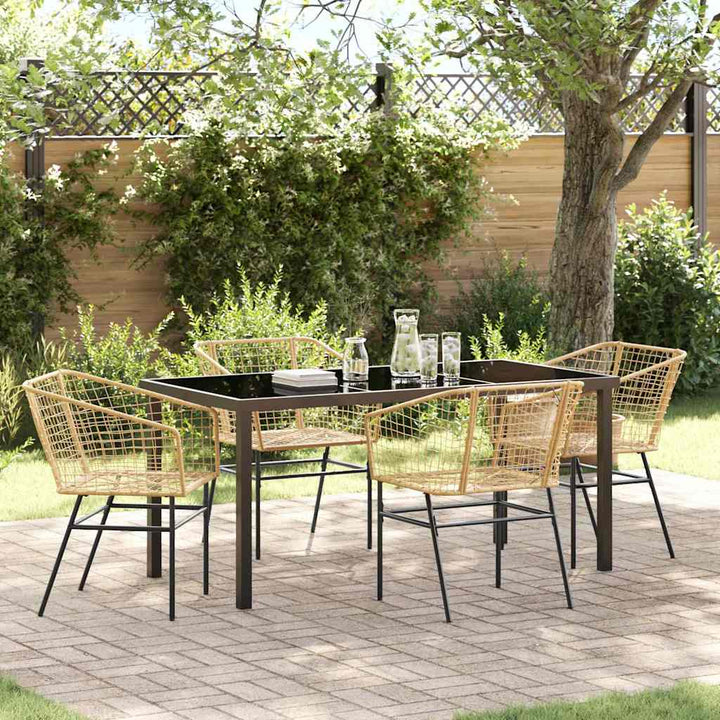 Have Spisebordssæt 5 pcs Brun polyrattan