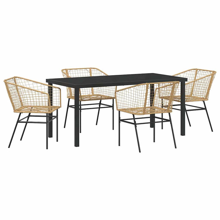 Have Spisebordssæt 5 pcs Brun polyrattan