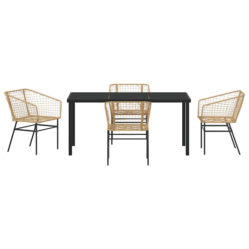 Have Spisebordssæt 5 pcs Brun polyrattan