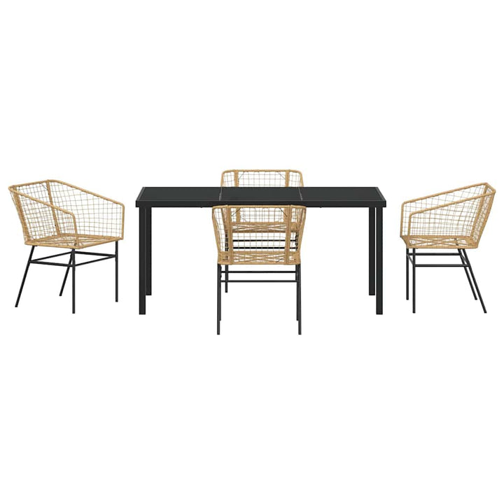 Have Spisebordssæt 5 pcs Brun polyrattan