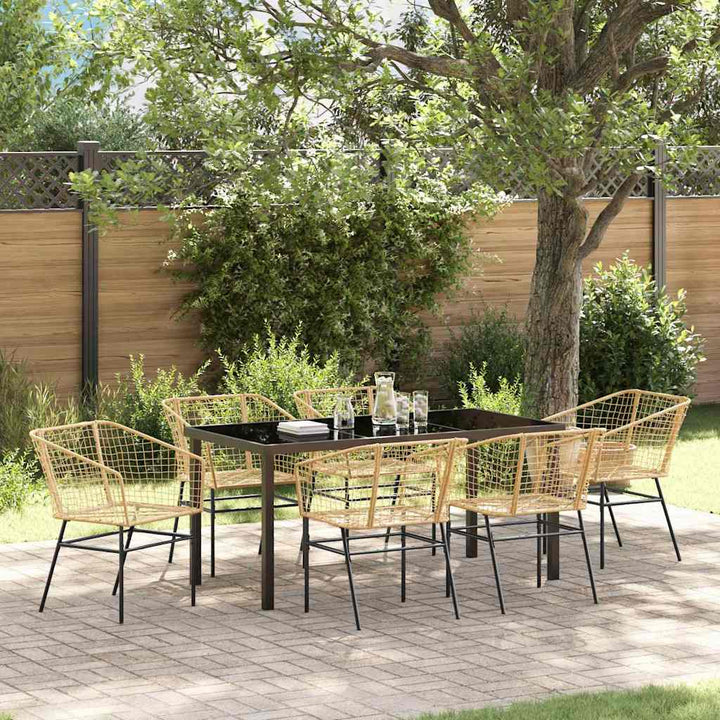 Have Spisebordssæt 7 pcs Brun polyrattan