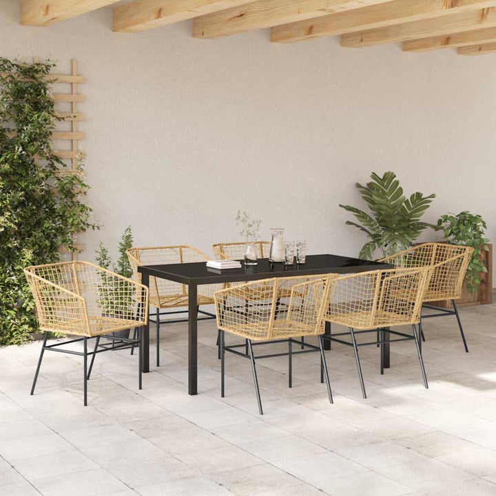 Have Spisebordssæt 7 pcs Brun polyrattan