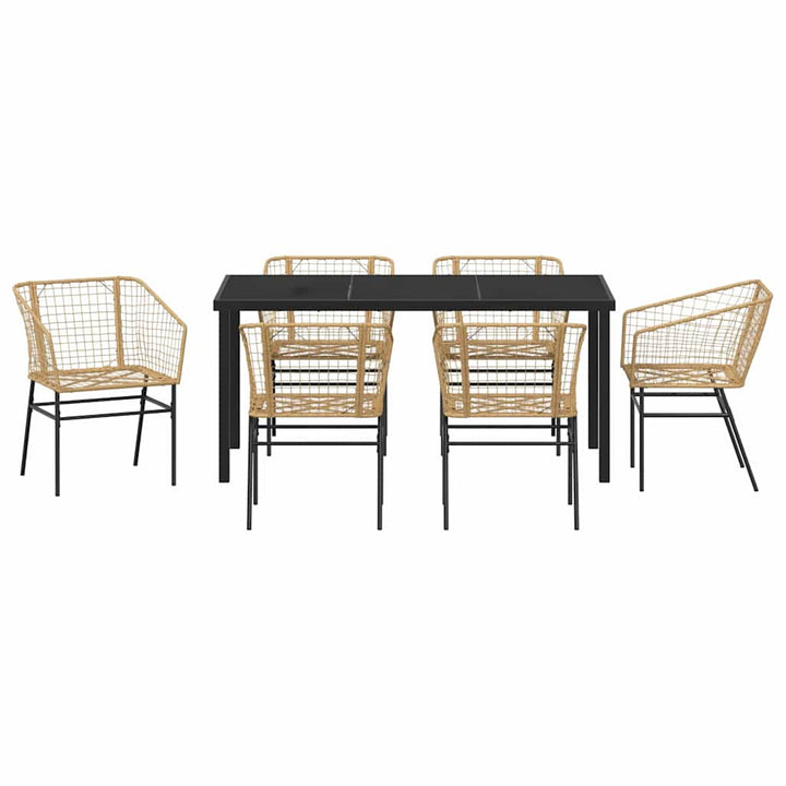 Have Spisebordssæt 7 pcs Brun polyrattan