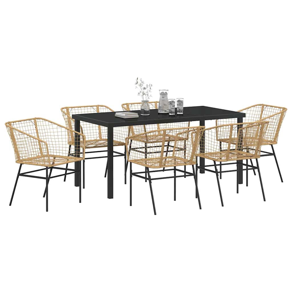 Have Spisebordssæt 7 pcs Brun polyrattan