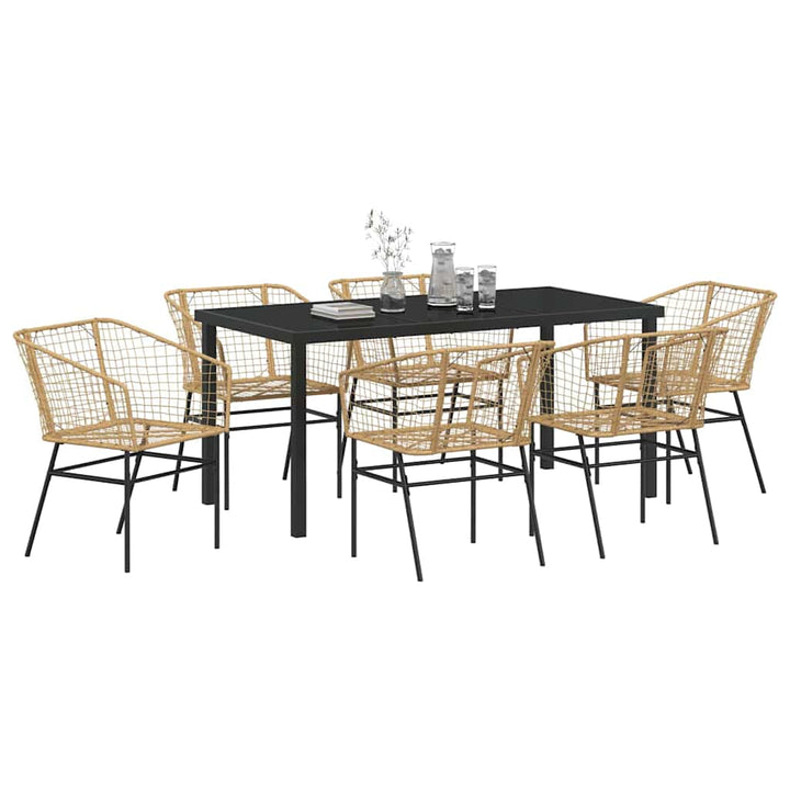 Have Spisebordssæt 7 pcs Brun polyrattan