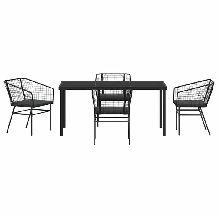 Have Spisebordssæt 5 pcs Sort polyrattan