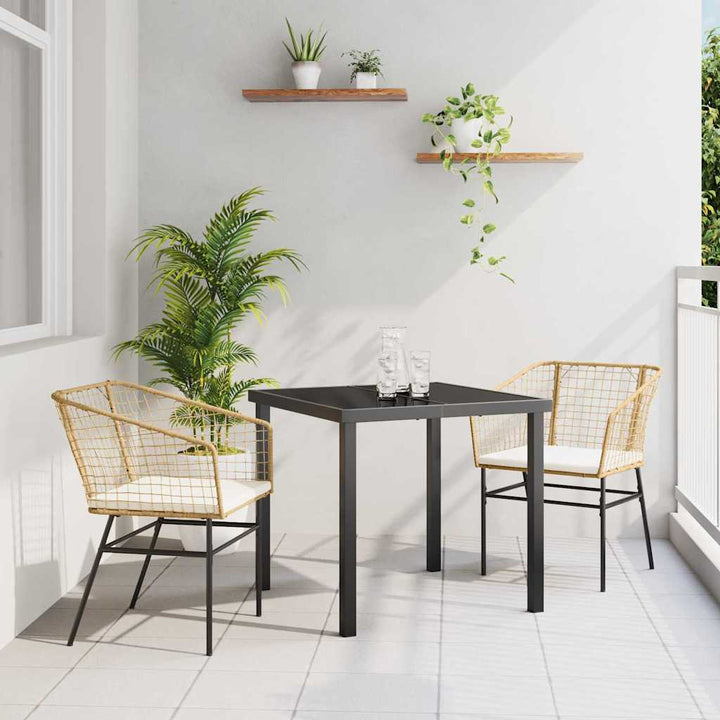 Have Spisebordssæt 3 pcs Brun polyrattan