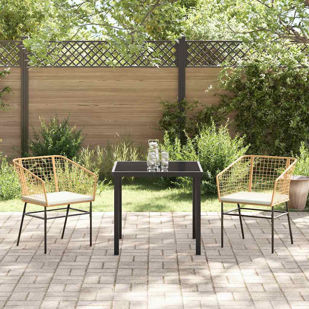 Have Spisebordssæt 3 pcs Brun polyrattan