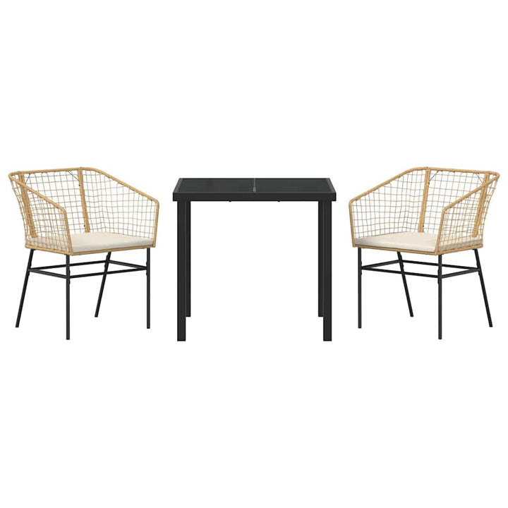 Have Spisebordssæt 3 pcs Brun polyrattan