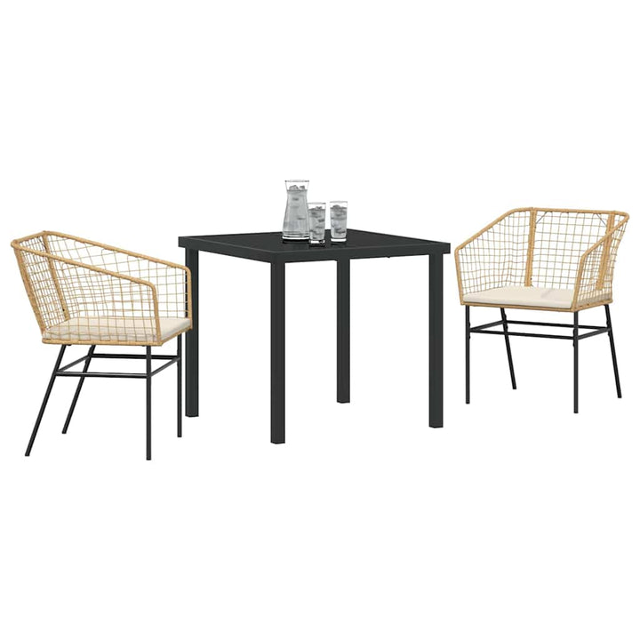 Have Spisebordssæt 3 pcs Brun polyrattan