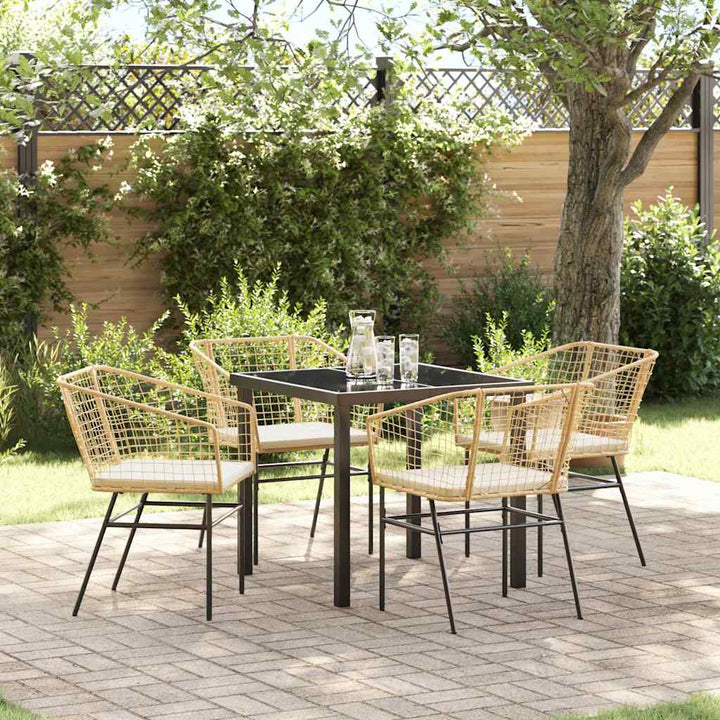 Have Spisebordssæt 5 pcs Brun polyrattan