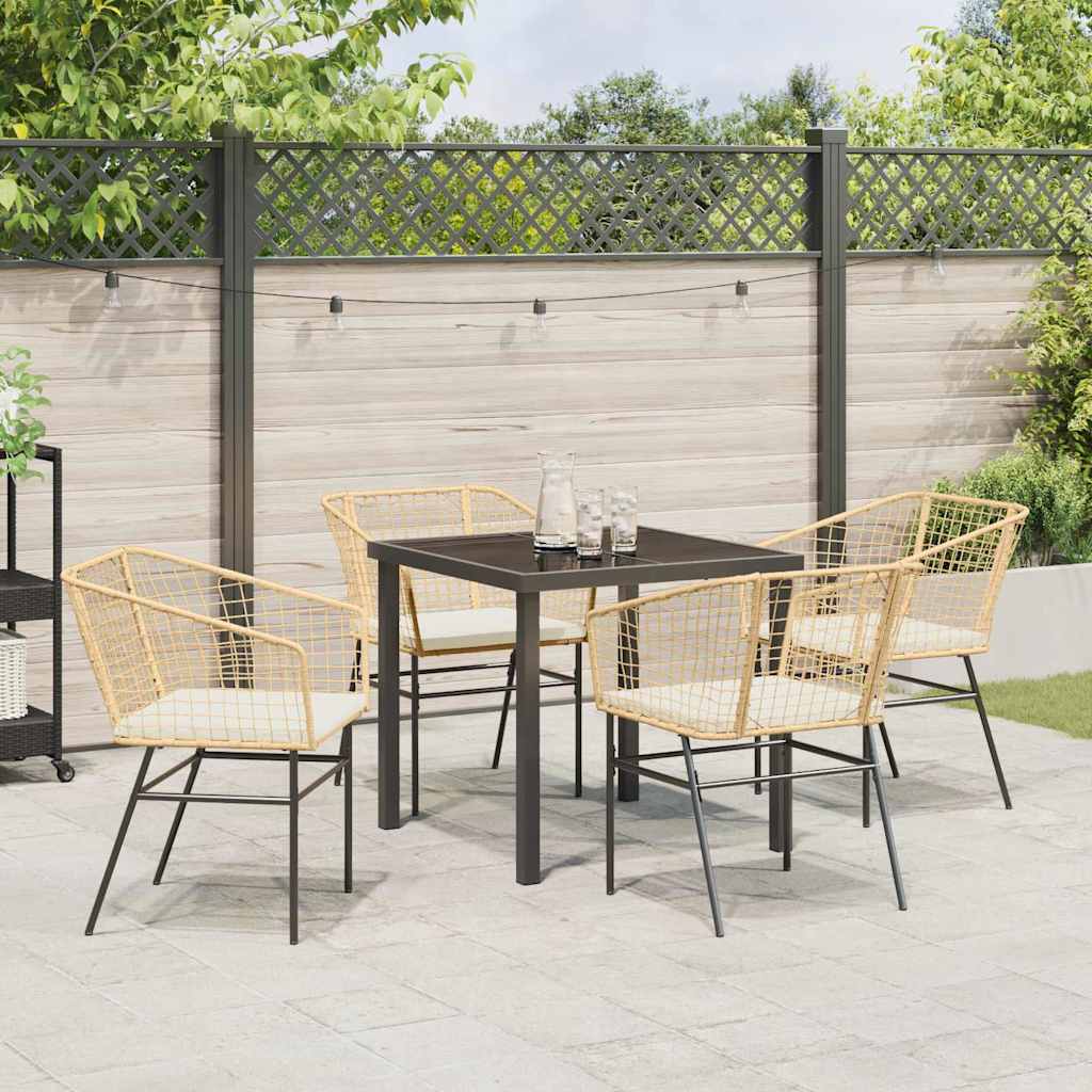 Have Spisebordssæt 5 pcs Brun polyrattan