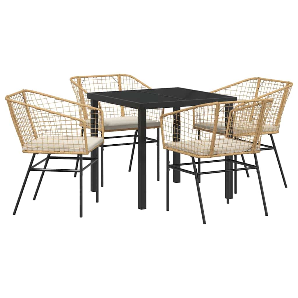Have Spisebordssæt 5 pcs Brun polyrattan