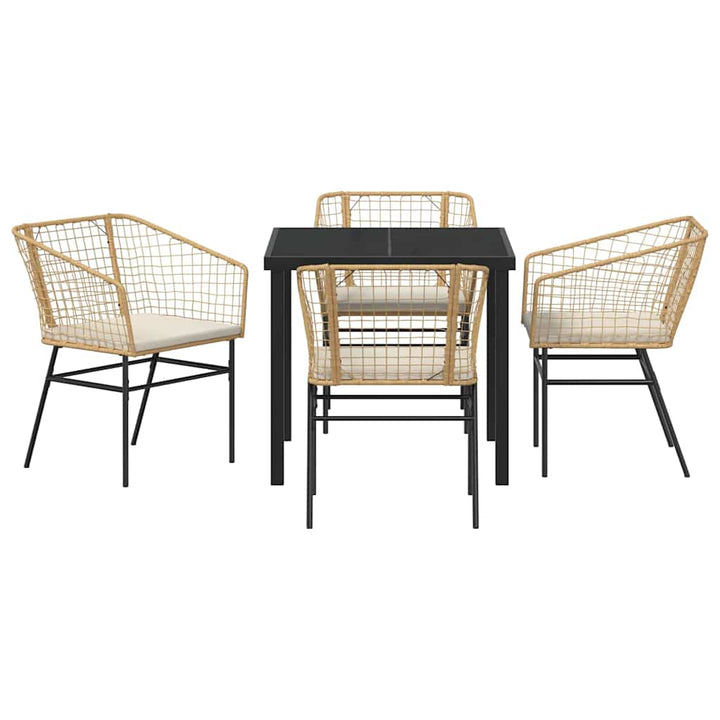 Have Spisebordssæt 5 pcs Brun polyrattan