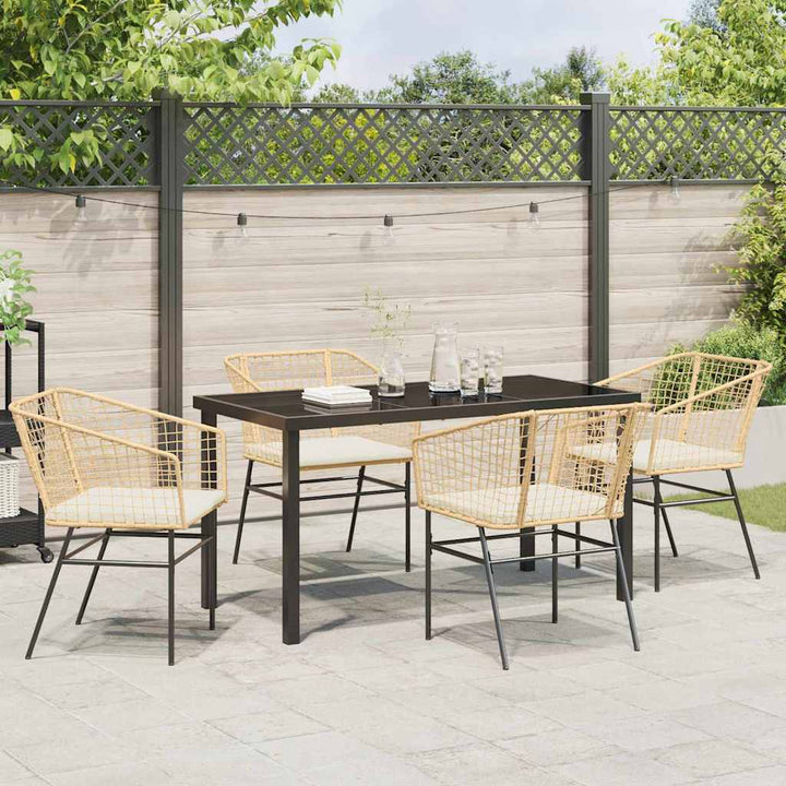 Have Spisebordssæt 5 pcs Brun polyrattan
