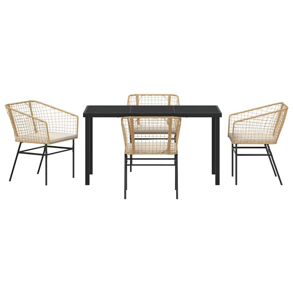 Have Spisebordssæt 5 pcs Brun polyrattan