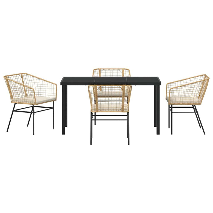 Have Spisebordssæt 5 pcs Brun polyrattan