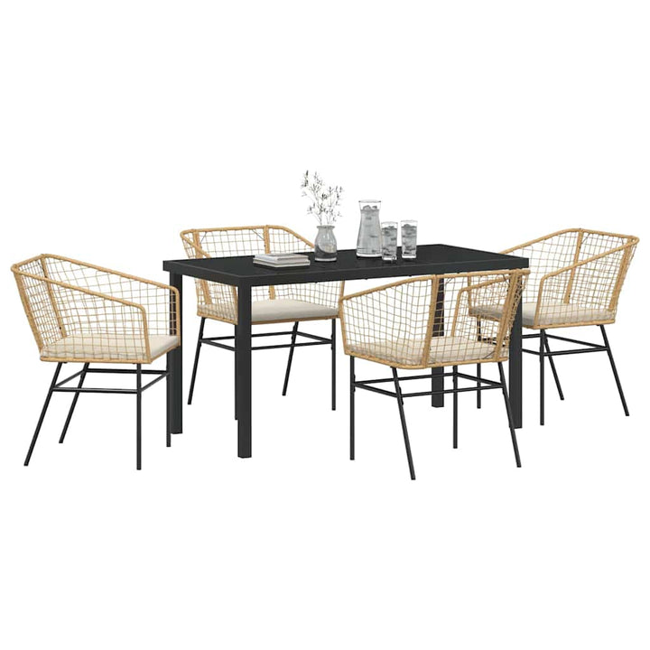 Have Spisebordssæt 5 pcs Brun polyrattan