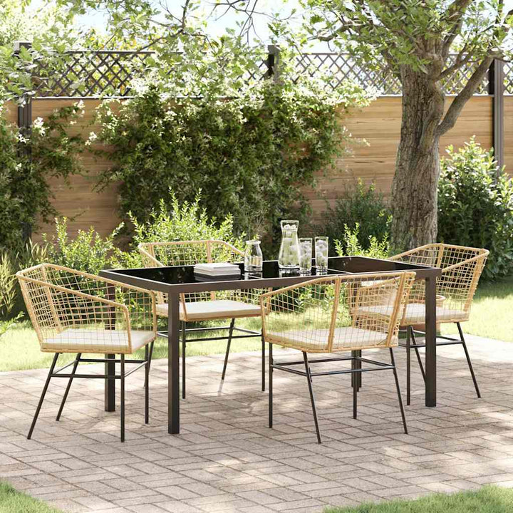 Have Spisebordssæt 5 pcs Brun polyrattan