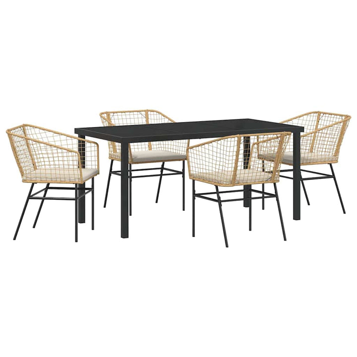 Have Spisebordssæt 5 pcs Brun polyrattan