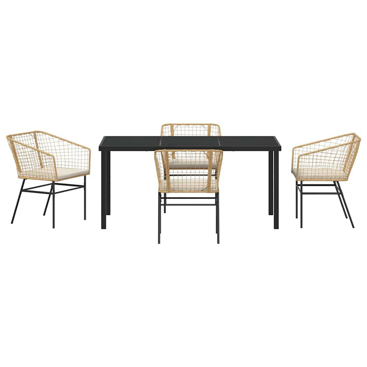 Have Spisebordssæt 5 pcs Brun polyrattan