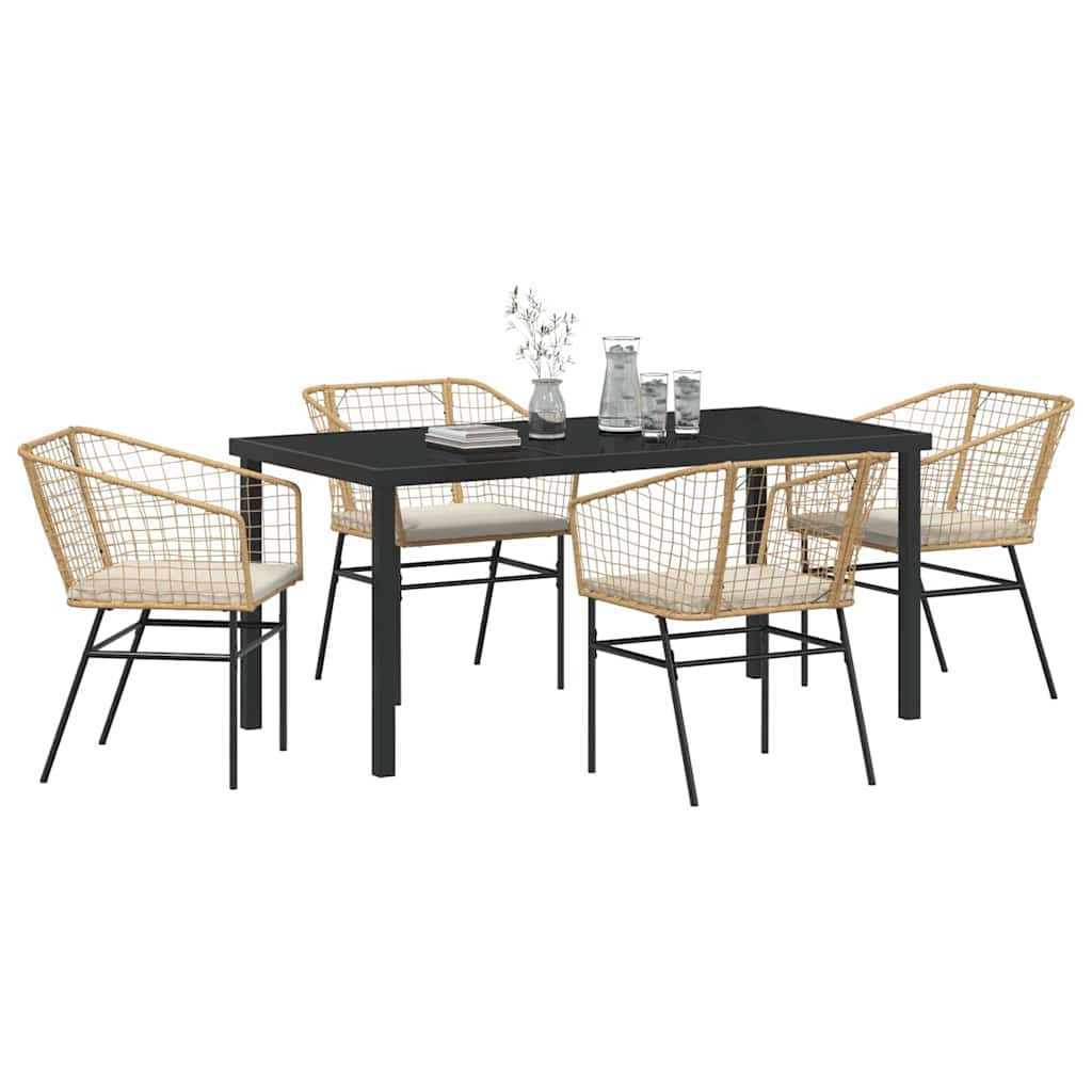 Have Spisebordssæt 5 pcs Brun polyrattan