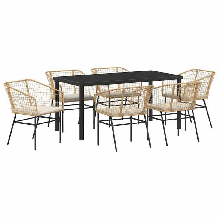 Have Spisebordssæt 7 pcs Brun polyrattan