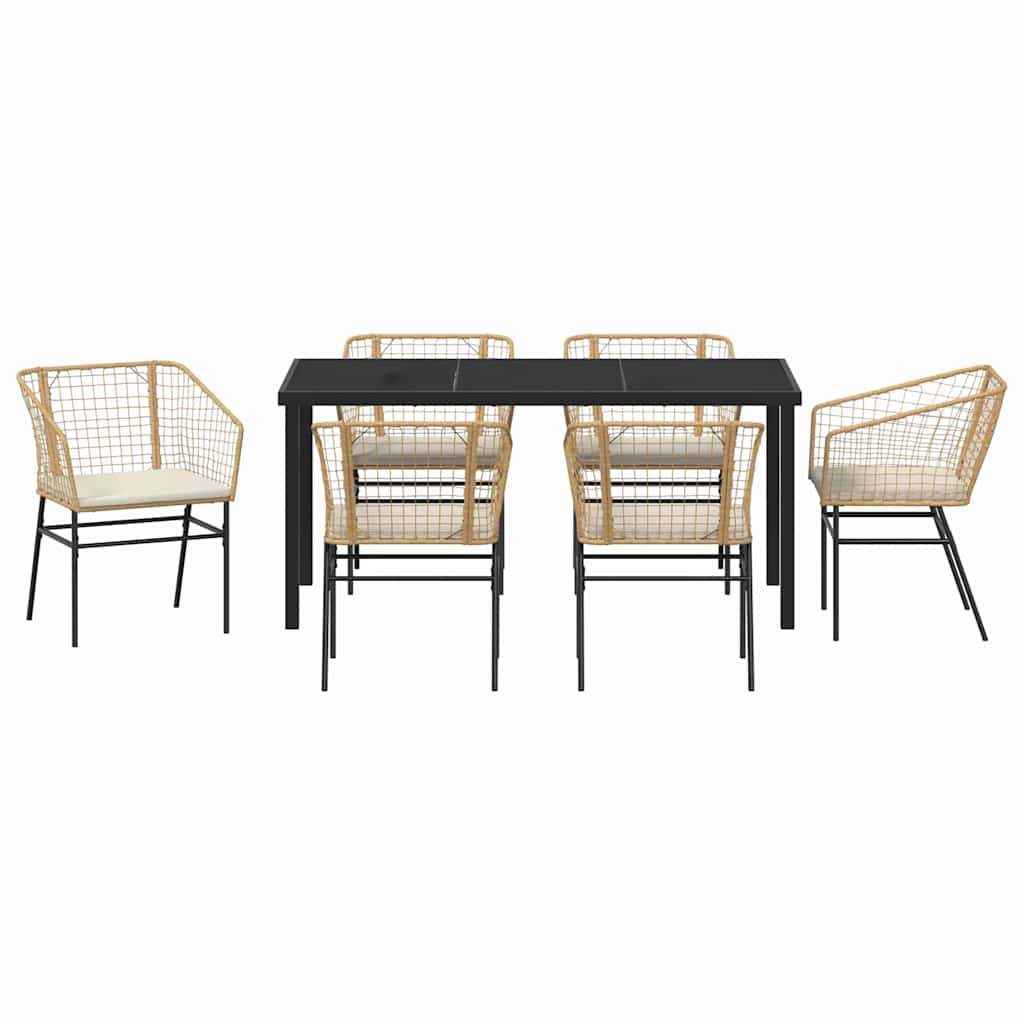 Have Spisebordssæt 7 pcs Brun polyrattan