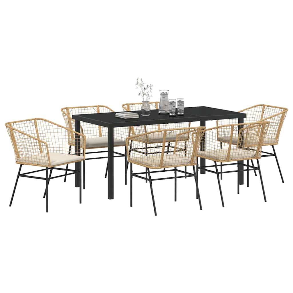Have Spisebordssæt 7 pcs Brun polyrattan