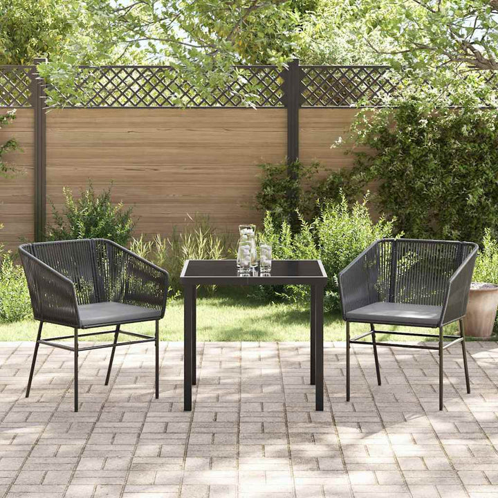 Have Spisebordssæt 3 pcs Sort Poly rattan