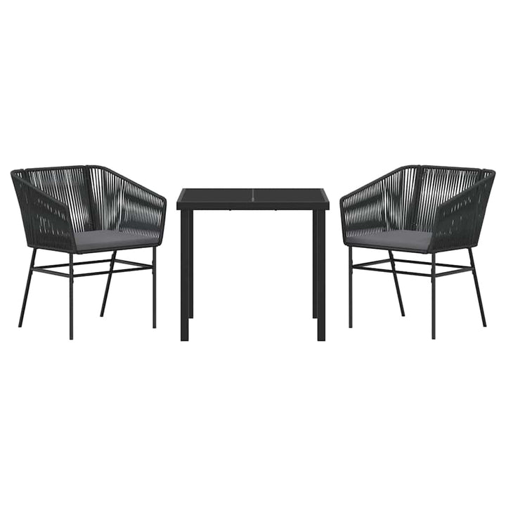 Have Spisebordssæt 3 pcs Sort Poly rattan