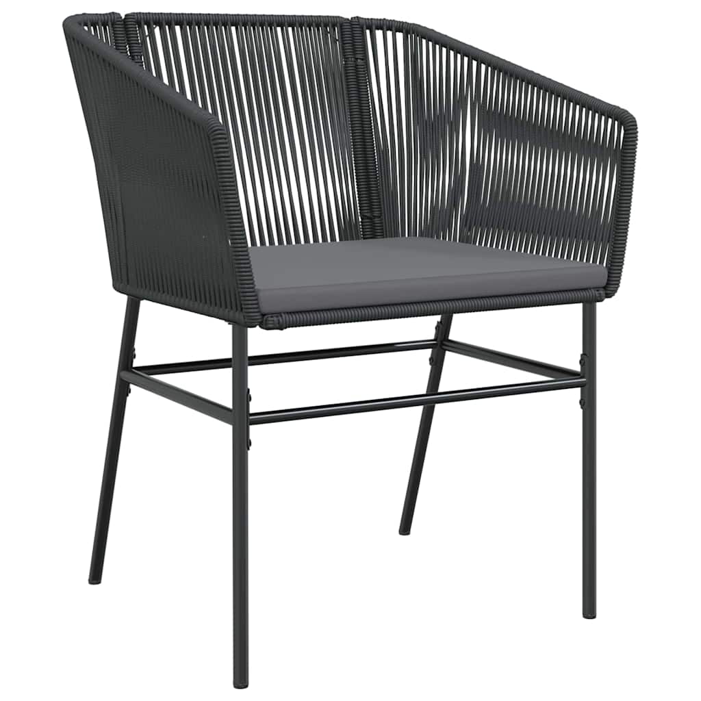 Have Spisebordssæt 5 pcs Sort Poly rattan