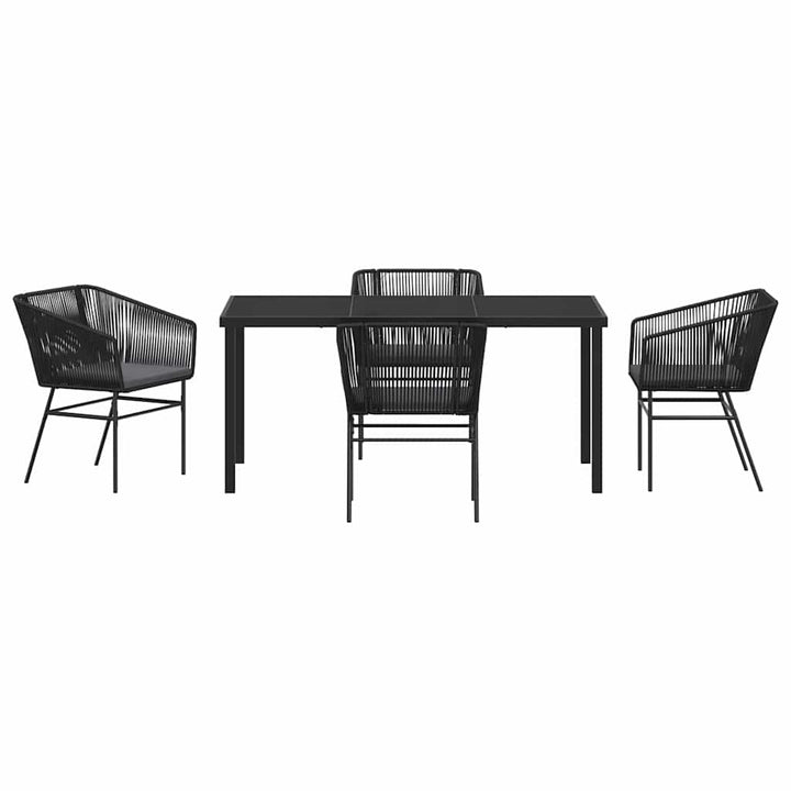 Have Spisebordssæt 5 pcs Sort Poly rattan