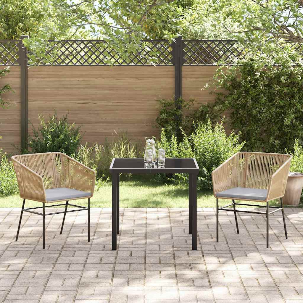 Have Spisebordssæt 3 pcs Brun Poly rattan