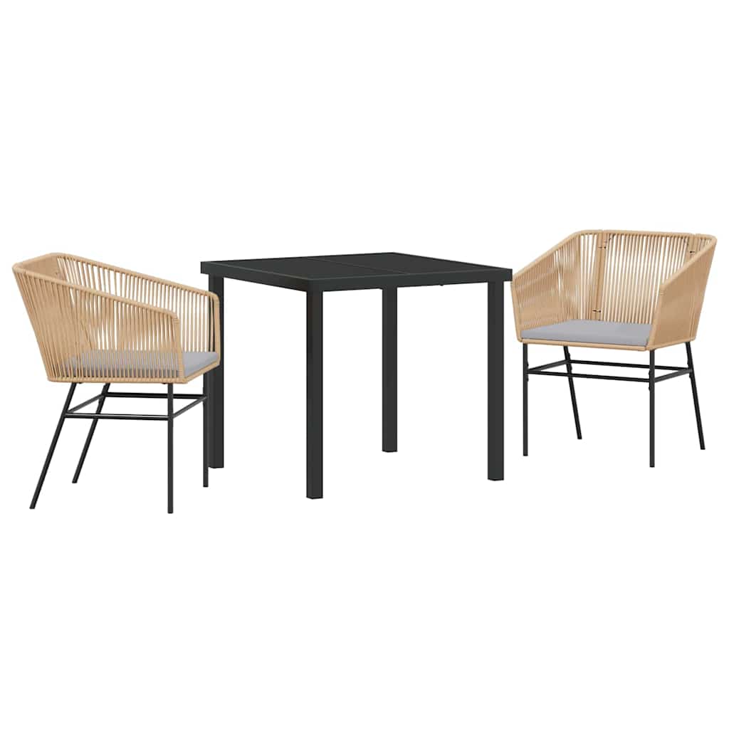 Have Spisebordssæt 3 pcs Brun Poly rattan