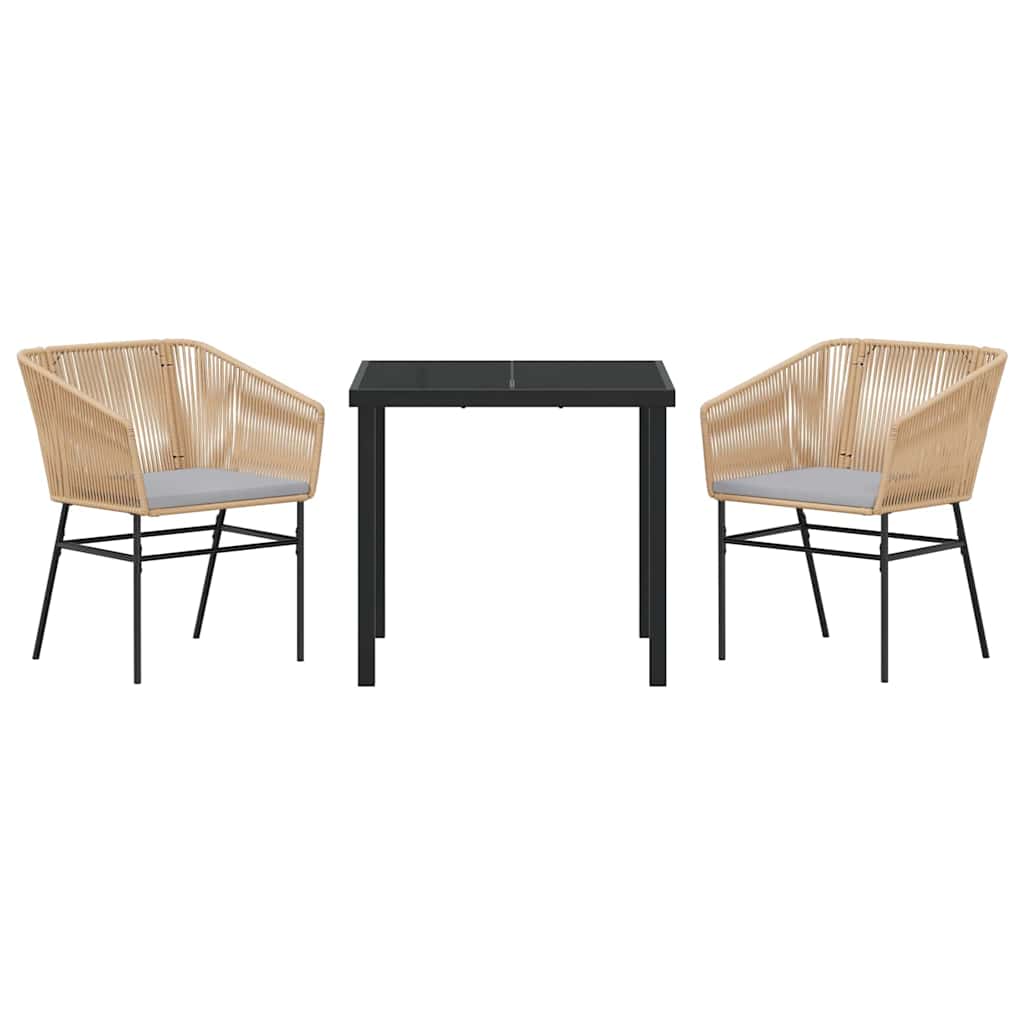 Have Spisebordssæt 3 pcs Brun Poly rattan