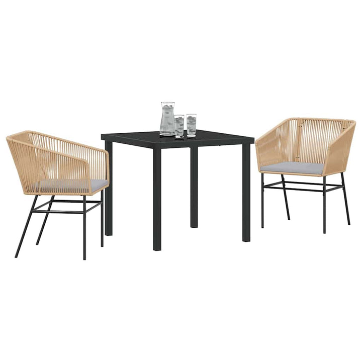 Have Spisebordssæt 3 pcs Brun Poly rattan