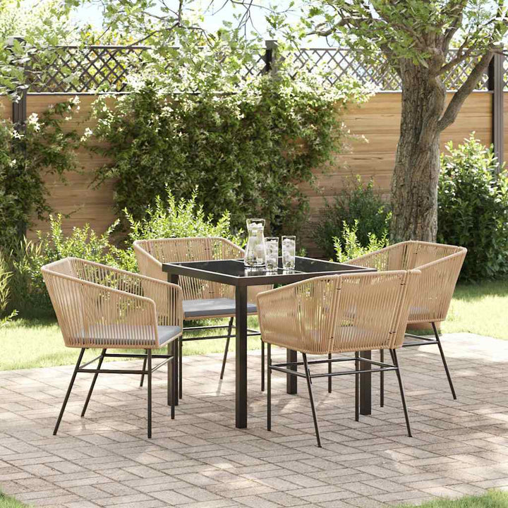 Have Spisebordssæt 5 pcs Brun Poly rattan