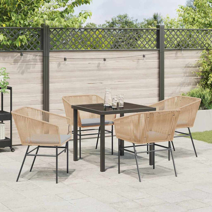 Have Spisebordssæt 5 pcs Brun Poly rattan